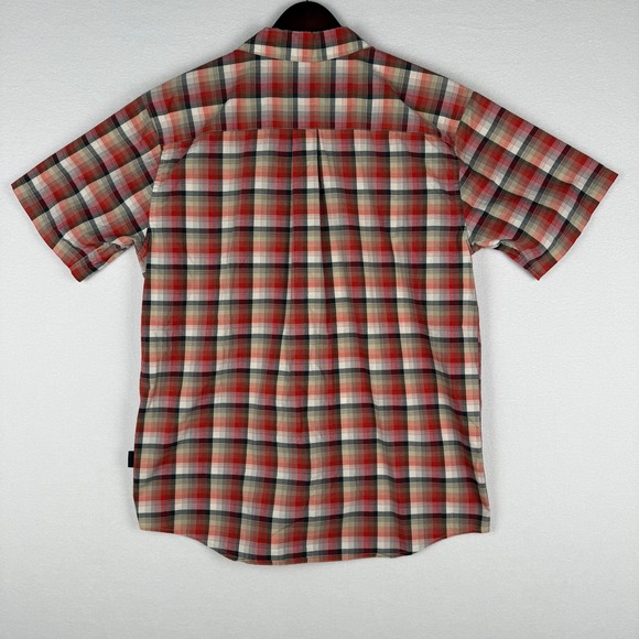 Patagonia Button Up Shirt Mens Medium Red Plaid Organic Cotton Short Sleeve - Picture 3 of 7
